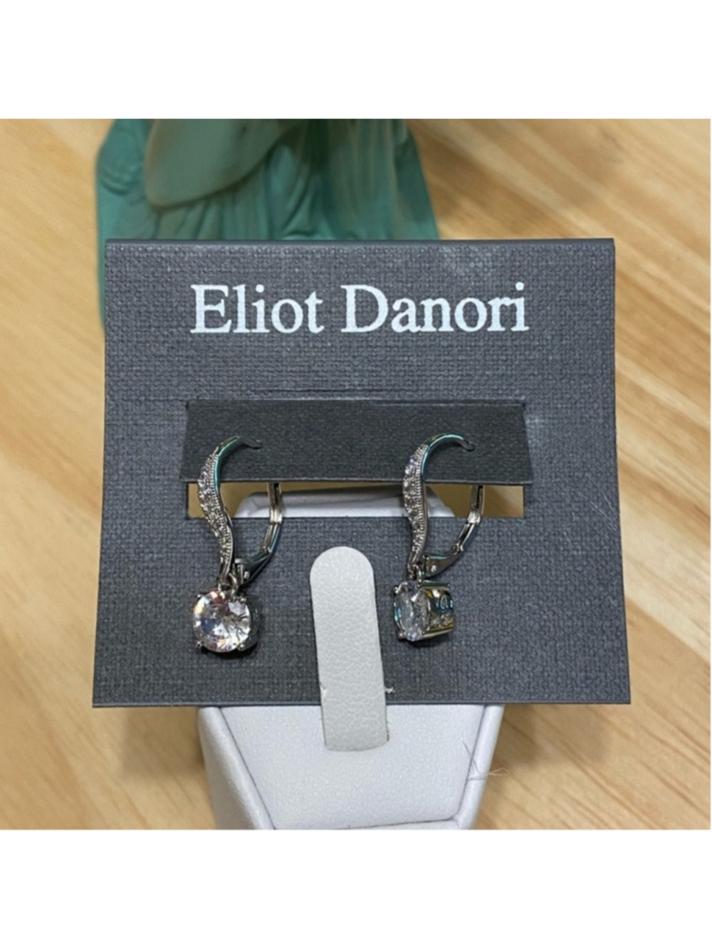 Eliot Danori Cubic Zirconia leaver back drop earrings - Picture 2 of 8